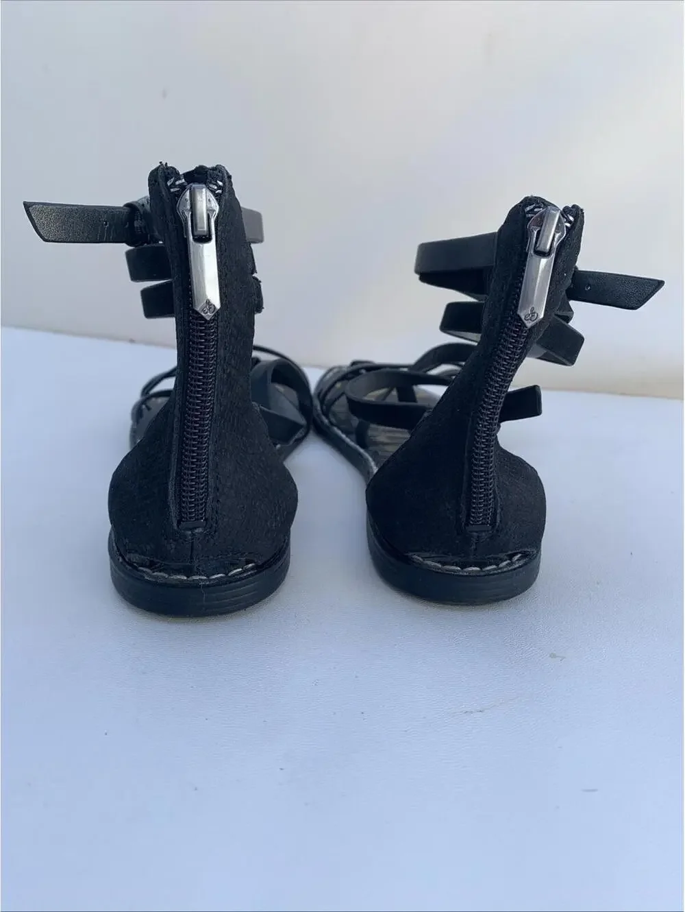 Sam Edelman Gladiator Sandals Black Flats Sz 9 Womens - Picture 5 of 11
